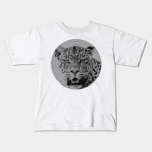 Leopard Face Close-up in Spiroglyphic Style Spiral Circles Kids T-Shirt